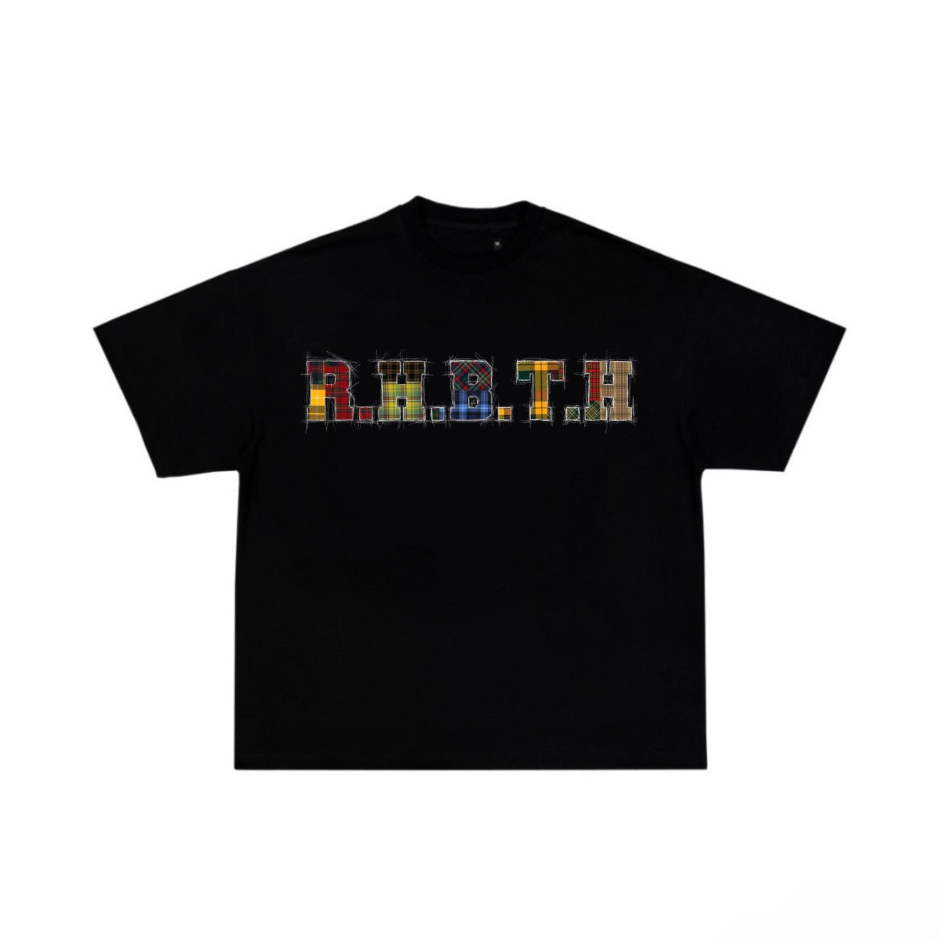 PATCHWORK BOXY FIT TEE *BLACK*