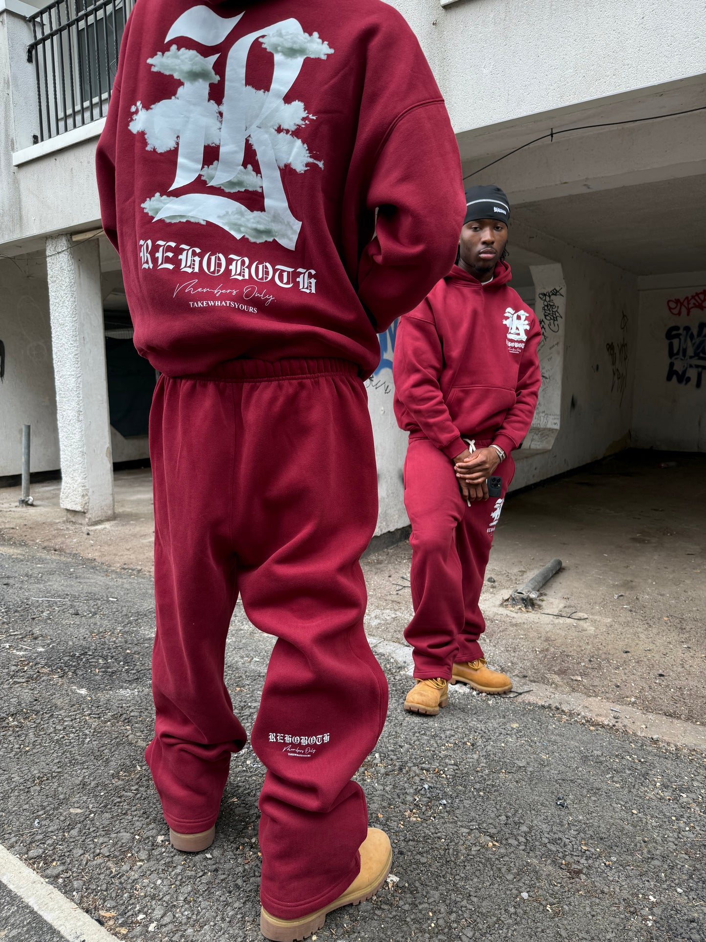 CLOUDS TRACKSUIT SET *RED WINE*