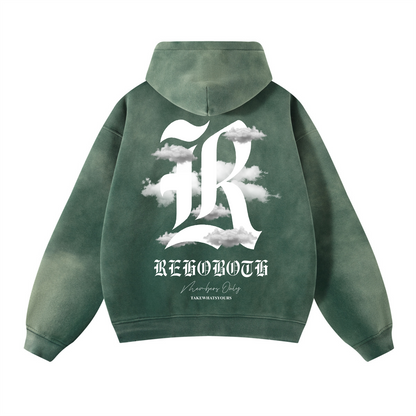 CLOUDS ZIP HOODIE *WASHED GREEN*