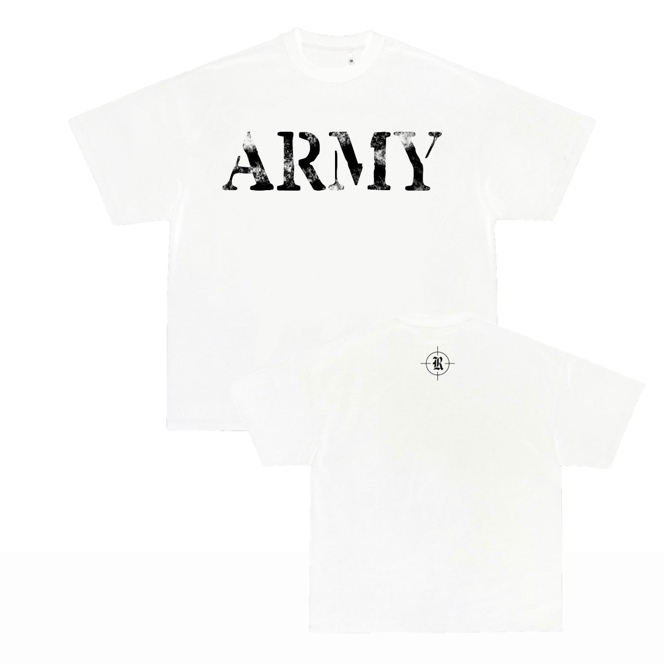 ARMY BOXY FIT TEE *WHITE*