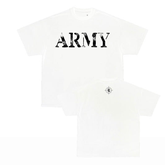 ARMY BOXY FIT TEE *WHITE*