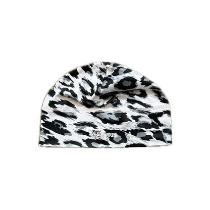 SKULL CAP **WHITE LEOPARD PRINT**