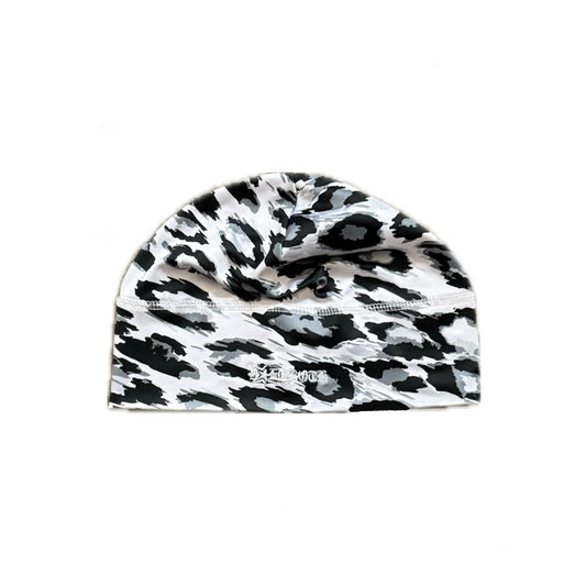SKULL CAP **WHITE LEOPARD PRINT**