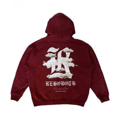 CLOUDS HOODIE *RED WINE*