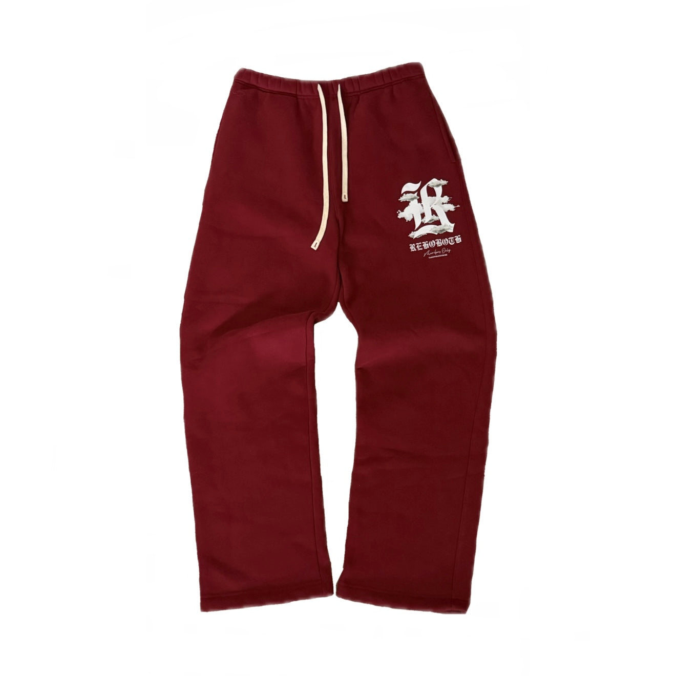 CLOUDS OPEN HEM SWEATPANT *RED WINE*
